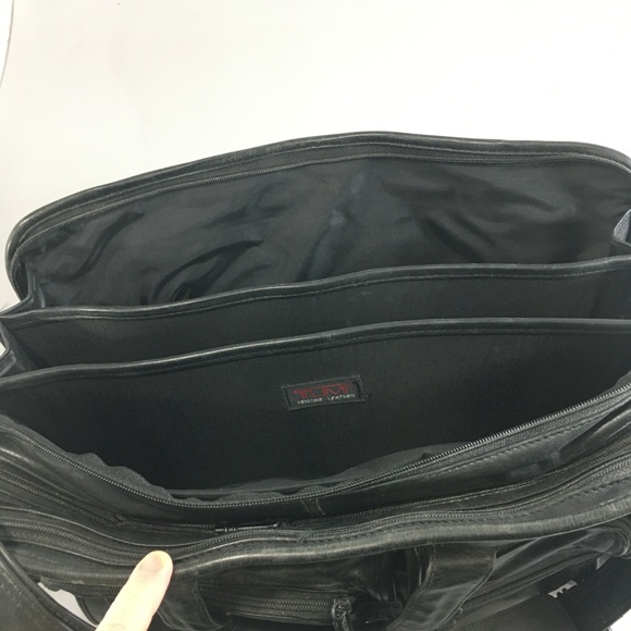 Tumi Alpha Black Leather Computer Briefcase - Picture 6 of 7